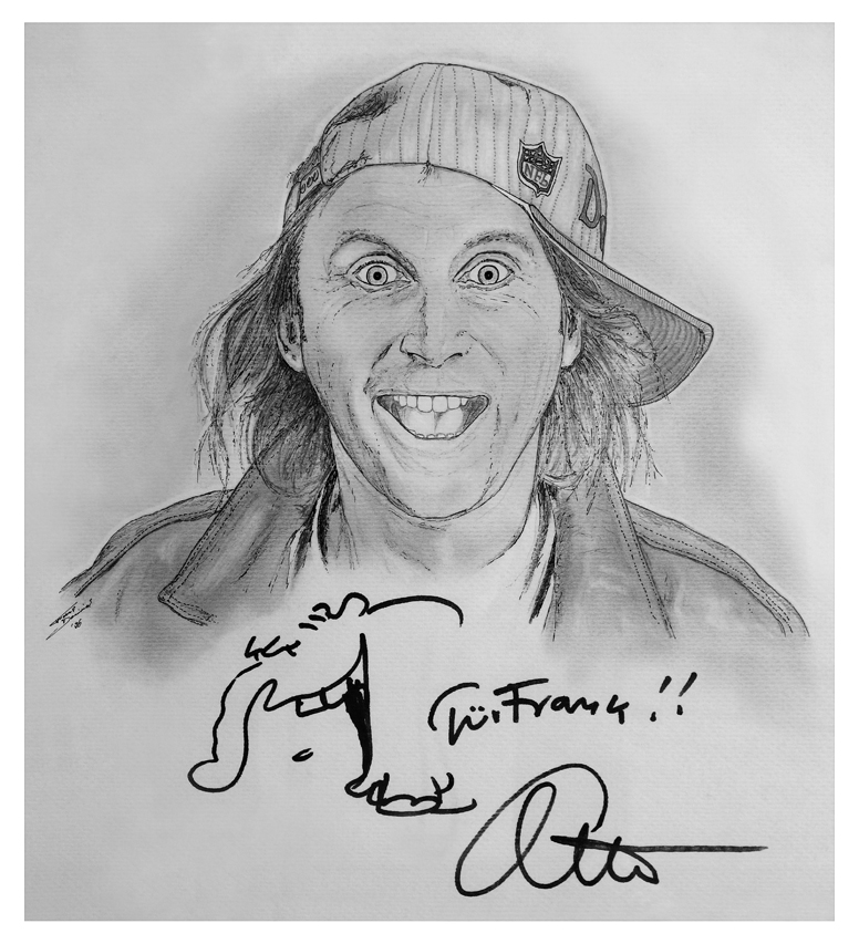 Otto Waakes signed drawing by Frank Dominiak
