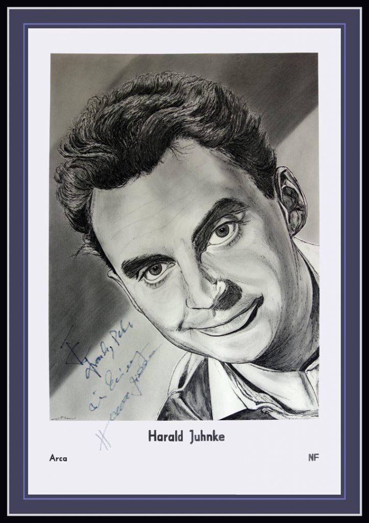 Harald Juhnke´s Signierte Zeichnung von Frank Dominiak