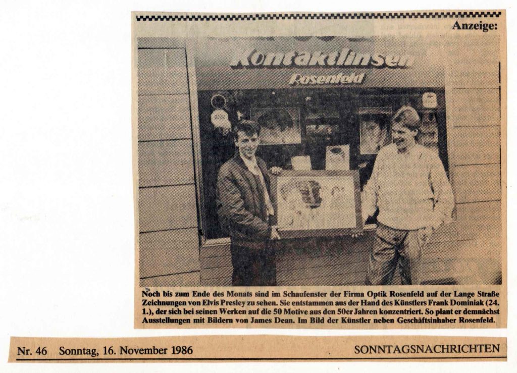 Zeitungsausschnitt Sonntagsnachrichten 16.Nov.1986