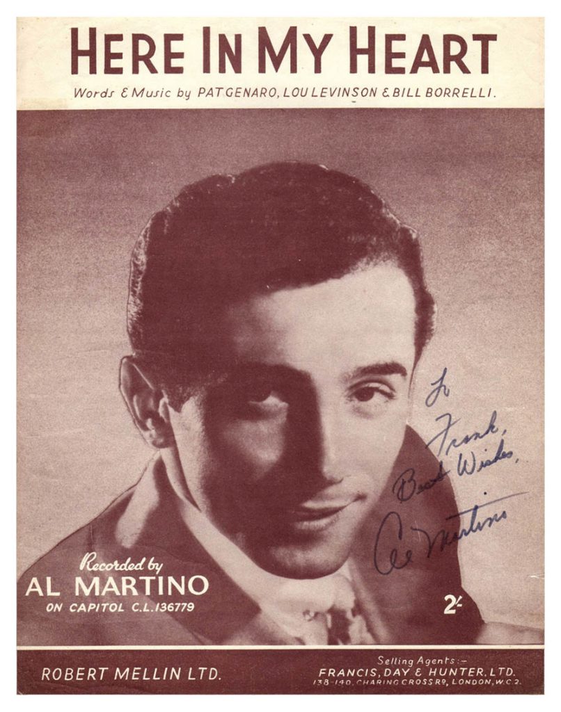 Al Martino signed music seat