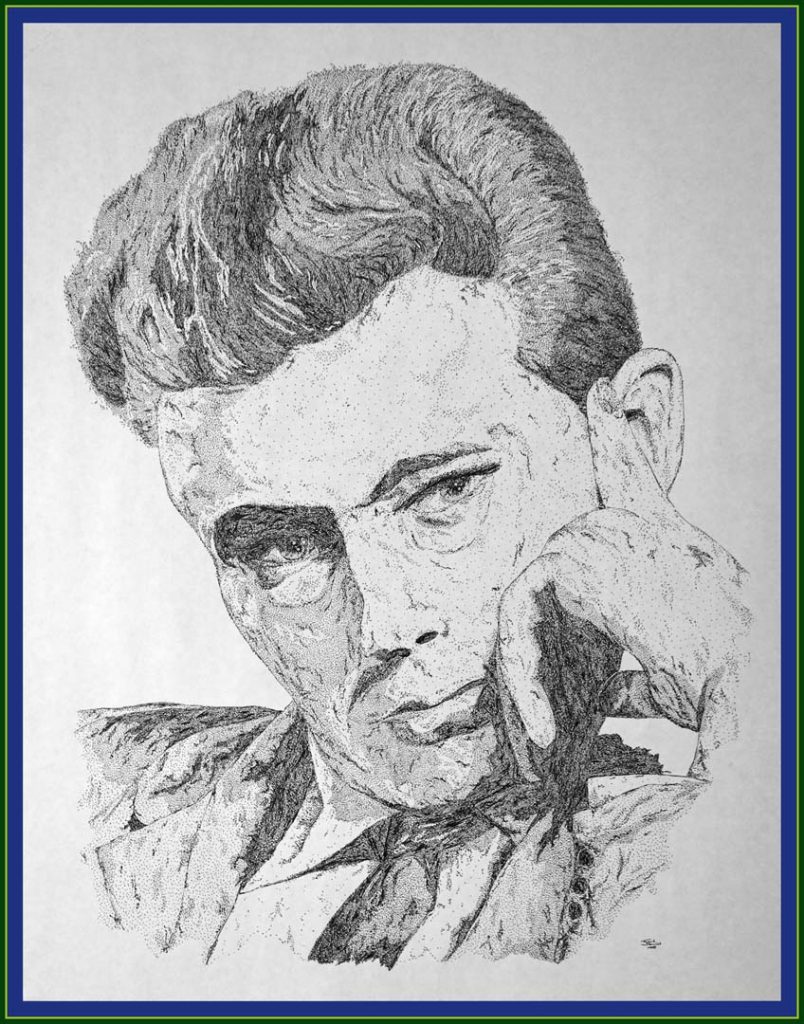 James Dean drawing by Frank Dominiak