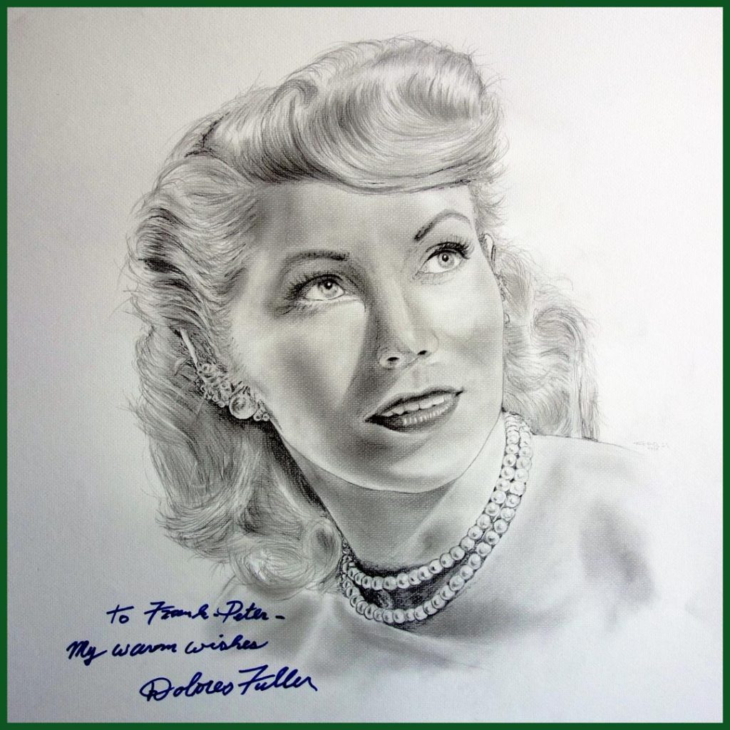 Dolores Fuller signed drawing by Frank Dominiak