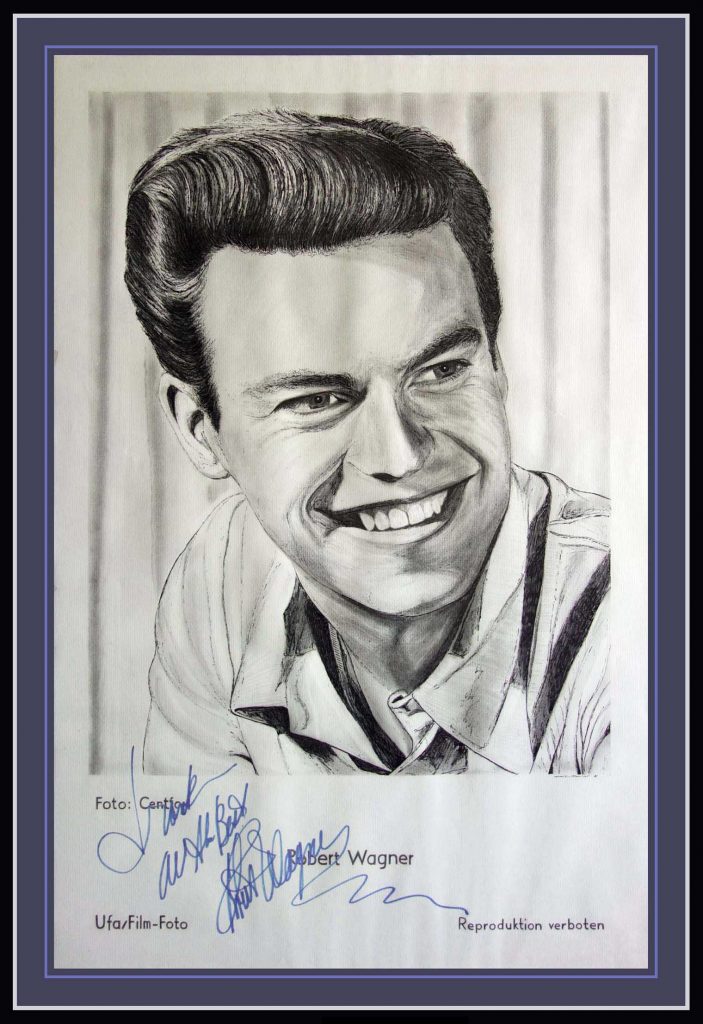Robert Wagner signed drawing by Frank Dominiak