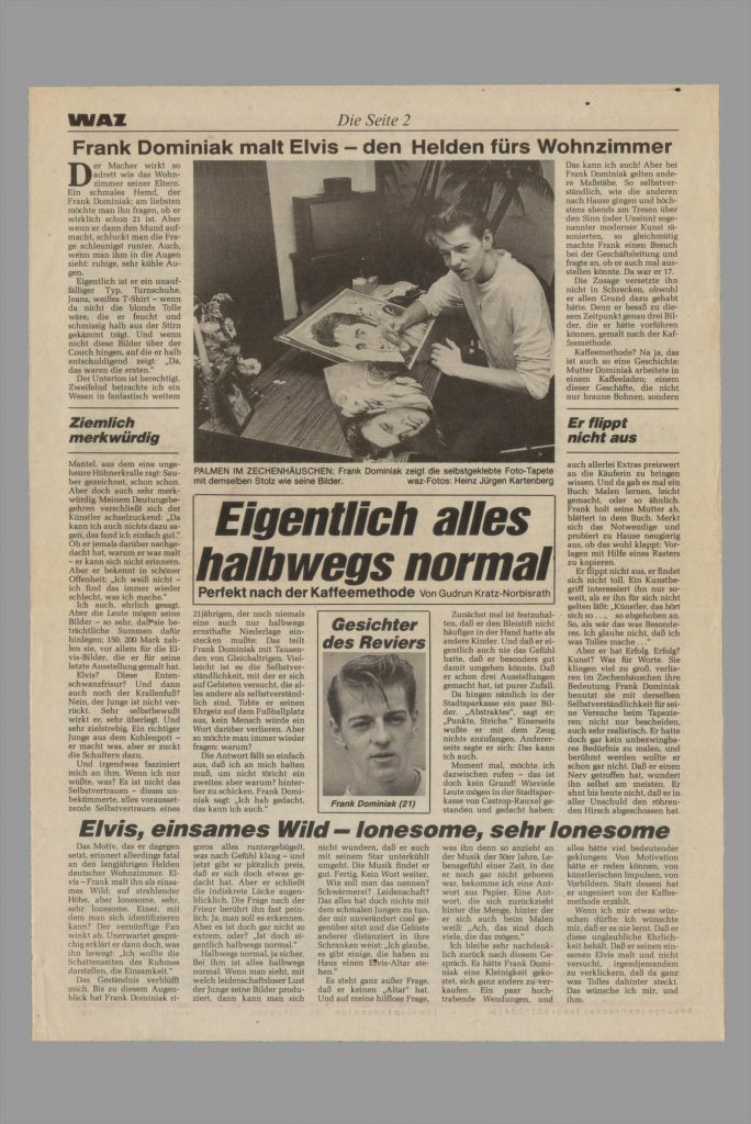Zeitungsartikel Frank Dominiak malt Elvis