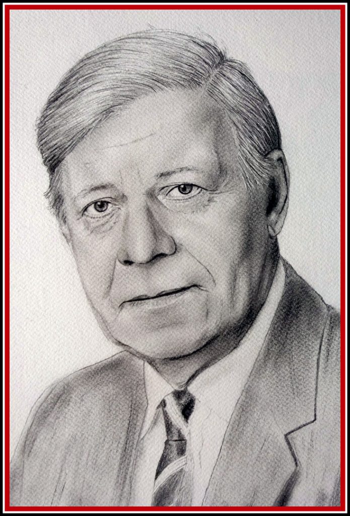 Helmut Schmidt drawing by Frank Dominiak
