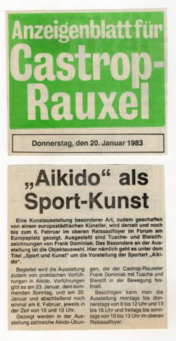 Zeitungsartikel Aikido als Sport-Kunst